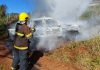 VÍDEO: Caminhonete é destruída por incêndio no Oeste de SC
