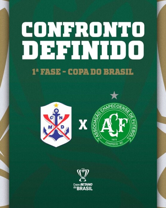 Chapecoense conhece o adversário na primeira fase da Copa do Brasil