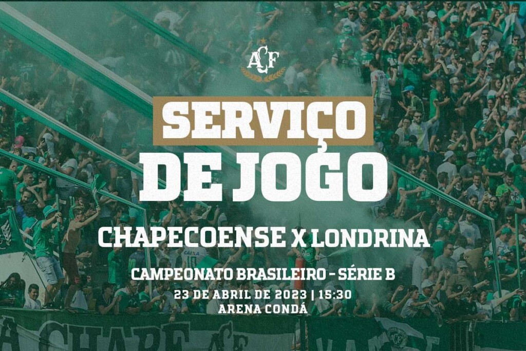 Primeiro confronto em Chapecó: Chapecoense divulga ‘serviço de jogo’ para a partida contra o Londrina