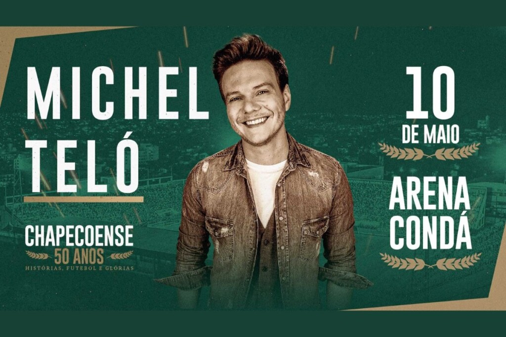 Informações e ingressos: Arena Condá receberá show de Michel Teló em comemoração aos 50 anos da Chapecoense