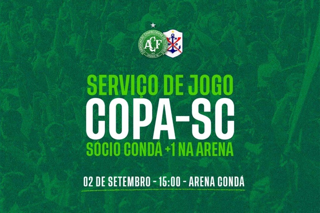 Vale vaga na Copa do Brasil: Chape divulga Serviço de Jogo para partida da Copa SC 2023
