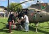 Helicópteros do BAPM no socorro às vítimas das inundações em SC