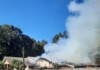 Bombeiros combatem chamas em residência no Meio-Oeste Catarinense