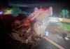 Carro capota na BR-282 e mobiliza Corpo de Bombeiros de Chapecó