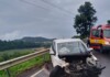 IMAGENS: Acidente de Trânsito entre carro e carreta deixa ferido no Oeste de Santa Catarina