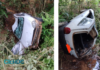 Idoso é resgatado após capotamento em ribanceira na BR-282