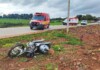 Motociclista de 18 anos sofre múltiplas fraturas após grave acidente no Oeste de Santa Catarina