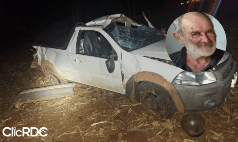 Identificado idoso que morreu após capotamento no Oeste de SC