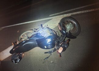 Motociclista fica ferido em colisão traseira na SC-480, em Chapecó