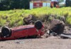 Duas mulheres ficam gravemente feridas em capotamento na BR-282