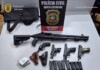 Polícia Civil apreende armas e munições de investigado por ameaças em comércio
