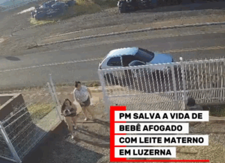 VÍDEO: PM salva bebê engasgado em SC