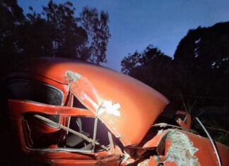 Saída de pista de fusca deixa motorista gravemente ferido no Oeste de Santa Catarina