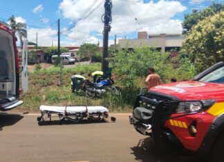 Motociclista fica ferido após saída de pista no Oeste