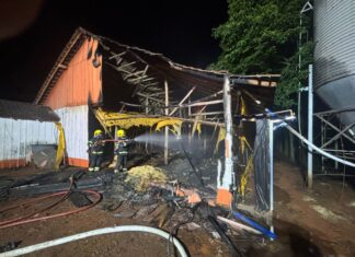 VÍDEO: Incêndio atinge aviário durante a madrugada no Oeste de Catarinense