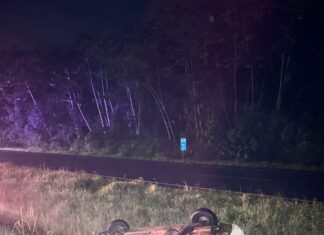 Capotamento deixa trânsito em meia pista durante a madrugada em SC