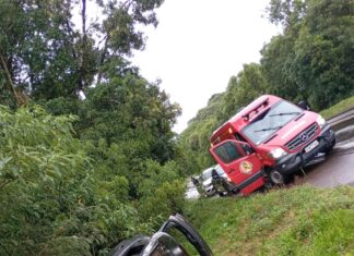 VÍDEO: Capotamento no Oeste Catarinense deixa dois jovens feridos e mobiliza socorro