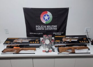 Homem é flagrado com arsenal de armas de pressão contrabandeadas no Oeste de SC