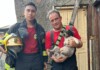 Incêndio atinge residência em SC; bombeiros resgatam cachorro