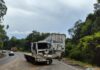 Colisão frontal entre caminhões deixa dois feridos no Oeste de SC