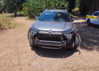 Caminhonete com placas de Chapecó se envolve em acidente com motociclista na SC-283