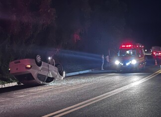Capotamento na BR-158 deixa uma pessoa ferida no Oeste Catarinense