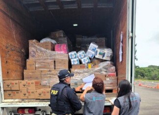 VÍDEO: Carga de alimentos que saiu de Chapecó é flagrada com produtos perigosos na BR-282