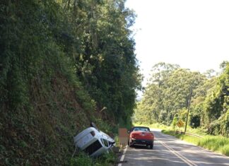 Motorista fica gravemente ferido em capotamento e arma é encontrada dentro do carro