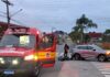 Motociclista fica ferida após colisão com carro em SC