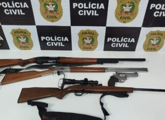Polícia Civil apreende quatro armas após investigação de ameaça no Oeste