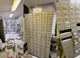 Filme de ação real: Assaltantes mascarados fogem por esgoto após manterem 25 pessoas reféns em banco de Nápoles