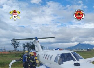 Aeronave sai da pista durante pouso em SC e operação dos Bombeiros evita risco de explosão