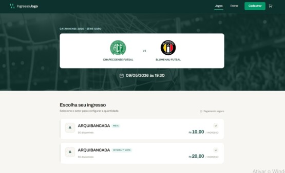 Chape Futsal lança venda on-line e projeta recorde de público contra Blumenau
