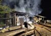 Incêndio destrói galpão e mobiliza bombeiros durante a madrugada no Oeste de SC