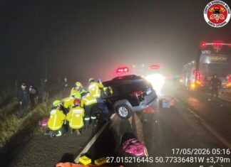 Motorista fica gravemente ferido após colisão com ônibus em rodovia Catarinense