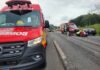 Acidente entre moto e bicicleta mobiliza bombeiros e deixa ciclista ferido em SC