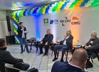 Eleições 2026: Ronaldo Caiado e João Rodrigues conversam com empresários em Chapecó