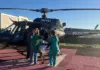 VÍDEO: Mulher vítima de AVC é transferida de helicóptero para Chapecó