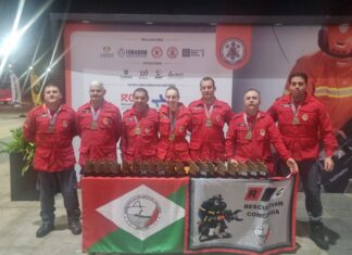 Bombeiros Voluntários de Concórdia conquistam vice-campeonato nacional em desafio de resgate