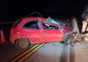 Acidente entre carro e caminhão mobiliza socorro durante a madrugada no Oeste de SC