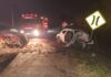 Mulher fica presa às ferragens após grave acidente entre Fusca e Strada no Oeste de SC