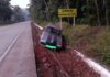 Saída de pista mobiliza Polícia Militar Rodoviária no Oeste de Santa Catarina