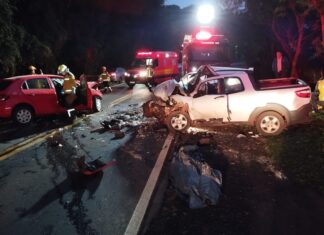 Jovem de 24 anos morre em colisão frontal entre carro e caminhonete no Oeste de SC