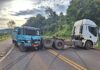 Ultrapassagem termina em acidente entre caminhões no Oeste Catarinense