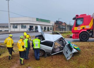 Motorista fica gravemente ferido após saída de pista na BR-282 no Oeste Catarinense
