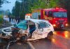 Colisão frontal entre carros deixa dois feridos na SC-161