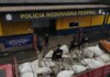 VÍDEO: Caminhão do Oeste de SC é flagrado com quase uma tonelada de maconha escondida sob carga de ração