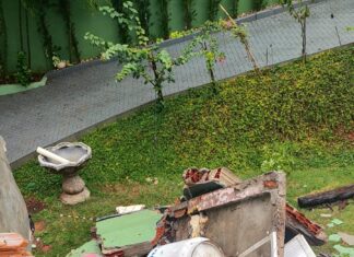 Desmoronamento provoca vazamento de gás e mobiliza Bombeiros em Chapecó