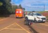 Motociclista fica ferido após colisão frontal com caminhonete na SC-480