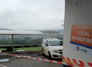 Defesa Civil de Chapecó interdita área de garagem com risco estrutural